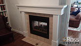 white mantle wrap fireplace