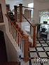 oak rail newel white baluster