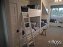 white bunk bed ladder room